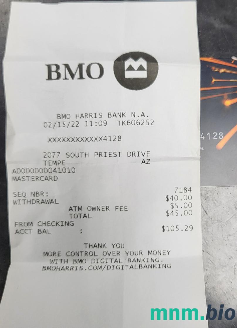 Kanada BMO Bank szablon paragonu PSD